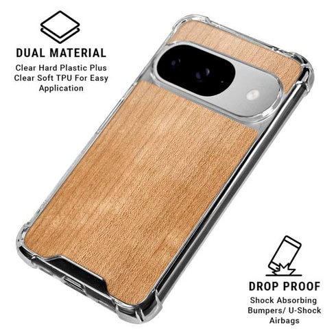 Natural Wood Google Pixel 10 Clear Case